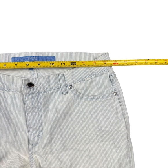 Escada Sport Lisa Womens Jeans IT 40 Blue Striped Floral Print Cropped Bootcut - Picture 7 of 9